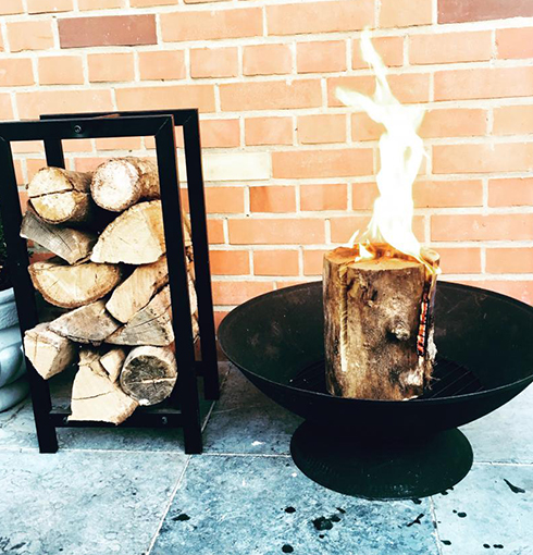 Brasero fonte buche en feu