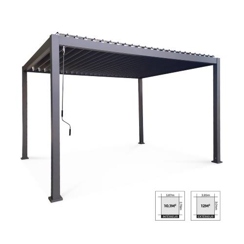 Pergola bioclimatique lames orientables 3x4 anthracite - TRIOMPHE