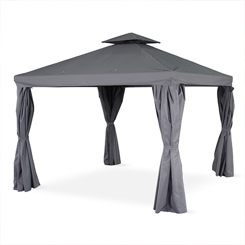 Pergola 3X3M avec rideau - DIVODORUM