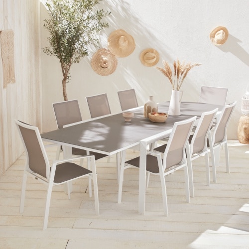 Table de jardin extensible 8 chaises - WASHINGTON