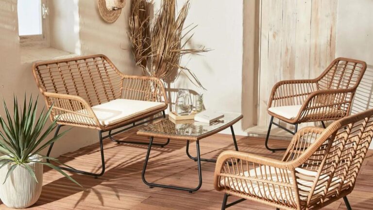 salon de jardin en rotin